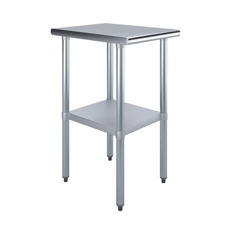 AMGOOD Stainless Steel Metal Table with Undershelf, 18 Long X 24 Deep AMG WT-2418